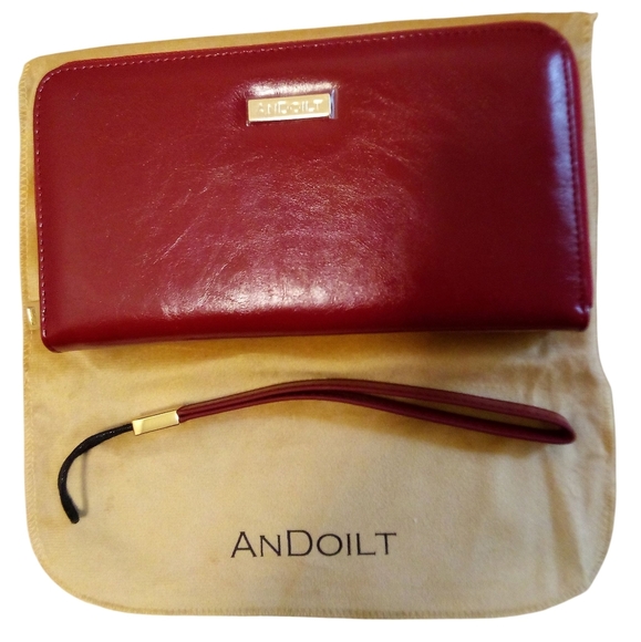 Andoilt Women’s Leather Zip Around Wristlet RFID Blocking Inside Zippered Pocket - Picture 9 of 11